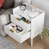 Aenuert White Nightstand Modern Bedside Table with 2 Storage Drawer, Small Night Stand, Wooden End Table,Sofa Side Table for Bedroom,Study Room and Small Spaces Aenuert