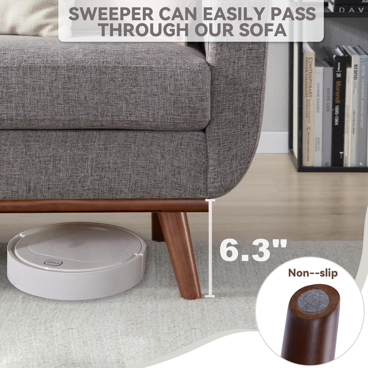 Kingfun 77.2" W Loveseat Sofa, Mid Century Modern Decor Love Seat Couches for Living Room, Button Tufted Upholstered Furniture, Solid & Easy to Install Small Couch for Bedroom Office Apartment, Gray Kingfun