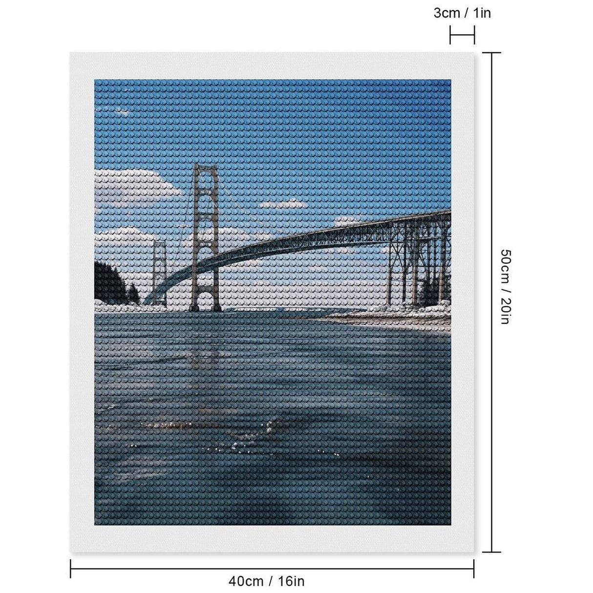 5D Diamond Painting Kits for Adult, Mackinac Suspension Bridge Diamond Art Kits for Beginners Fun DIY Crafts Round Diamond Art Canvas Home Wall Decor 16"x20" WoodArtSupply