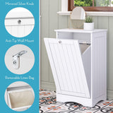RiverRidge Ashland Tilt Out Laundry Hamper with Beadboard Design - Spacious Top Shelf, Removable Cloth Bag & Silver Knob - White Laundry Cabinet for Towels & Clothes Storage - Laundry Room Cabinets RiverRidge