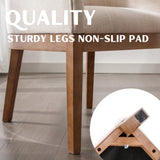 RIVOVA Beige Dining Chairs Set of 4 Mid-Century Modern Dining Chairs Linen Upholstered Kitchen Dining Room Chairs Curved Backrest Dining Chairs with Wood Leg RIVOVA