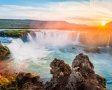 FUKVHIL DIY Paint by Numbers Godafoss Waterfall Iceland Europe Canvas Painting Set with Acrylic Pigment Paintbrush for Adults Beginners Artwork Gift 16" x 20" FUKVHIL