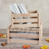 Storage Boxes - Heartfelt Collection - Set of 2 Farmhouse Style Nesting Wood Storage Crates, Small and Large, Grateful Heartfelt Collection