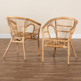 bali & pari Alleta Natural Rattan Dining Chair, 2-Piece Set bali & pari