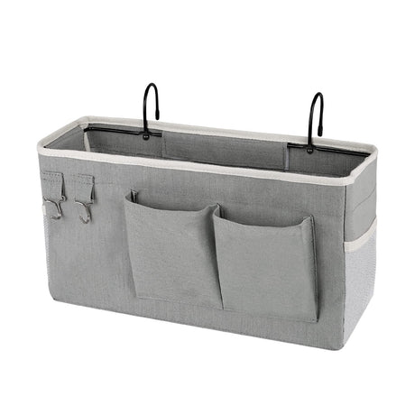 Ozzptuu Bedside Storage Caddy/Bedside Hanging Storage Bag for Headboards Bunk Beds Dorm Rooms Book Phone Magazine Holder (Grey) Ozzptuu