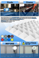 Arrowzoom New 12 Pieces 10x10x2inch Soundproofing Insulation Pyramid Acoustic Wall Foam Padding Studio Foam Tiles AZ1034 Pearl White Arrowzoom
