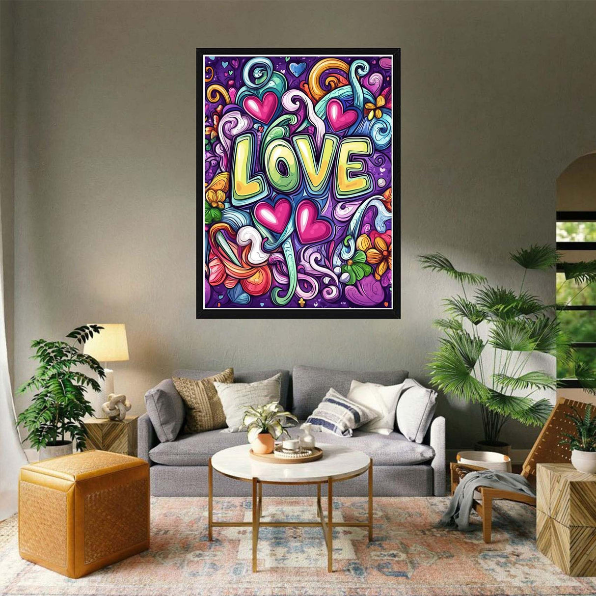 VAIIEYO 5D DIY Diamond Art Kits for Adults Love, Diamond Painting Letter, Diamond Art Full Drill Round Rhinestone Craft Canvas for Home Wall Decor Gift 12x16 inch-51 VAIIEYO