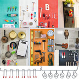 114 pcs Pegboard Hooks Assortment with Metal Hooks Sets, Pegboard Bins, Peg Locks for Organizing Storage System Tools NAVSEEK