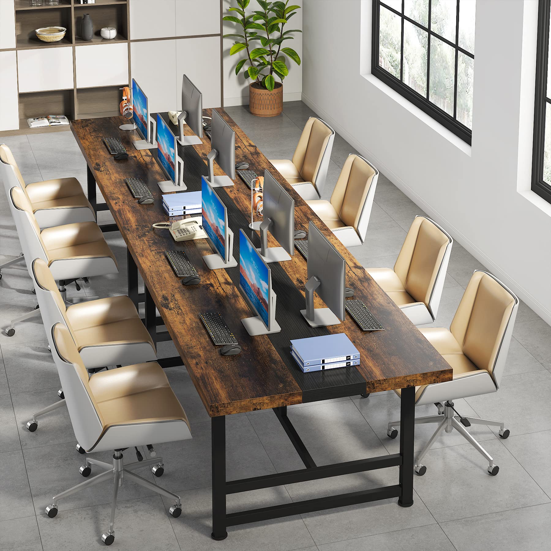 Tribesigns 6FT Conference Table, 71 in Meeting Table, Rectangular Seminar Table, Modern Conferernce Room Table, Large Computer Desk for Office, Boardroom, Meeting Room - WoodArtSupply