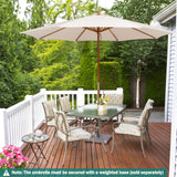 Giantex 10FT Patio Umbrella, Outdoor Table Market Umbrella with 8 Bamboo Ribs, Pulley Lift and Ventilation Hole, Outdoor Sunshade Umbrella for Poolside Backyard Beach (Beige) Giantex