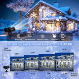 Christmas Snowflake Projector Lights Outdoor Waterproof 2025 Upgraded Double Head Dynamic Rotating Snowflake Projector for Halloween Xmas Holiday Party Gardens Wall Decoration Vivideal