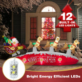 ZPISF 10 FT Santa Sleigh with Reindeer Christmas Inflatables Outdoor Decorations, Christmas Blow Up Yard Decorations for Garden Lawn Xmas Decor (Red) ZPISF