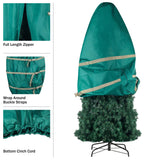 Christmas Tree Storage Bag - Upright Zippered Canvas Cover for 9-Foot Artificial Trees with Buckle Straps and Cinch by Tiny Tim Totes (Green) TINY TIM TOTES