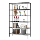 BestOffice | 6-Tier Wire Storage Shelves | 42x16x72 | Black | with Adjustable Racks | Heavy-Duty Metal Shelf, Holds Upto 1500 lbs | No-Tool Assembly | Ideal for Home & Garage Shelving BestOffice