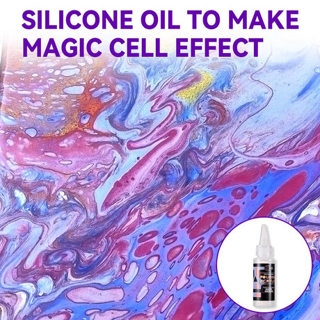 OPHIR Metallic Pouring Paint Set, 8 Metallic Colors, 2 Black, 2 White Colors, Pre-Mixed Paint Pouring Supplies, Ready to Pour Metallic Acrylic Paint for Canvas, Paper, Rocks, Wood,Glass OPHIR