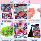 Wivico 6 Pcs Diamond Art Bookmarks Kits for Adults,DIY Small Diamond Painting Bookmark, 5D Diamonds Dot Craft Making for Book Lovers(Mandala) Wivico