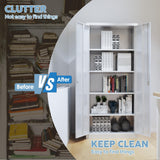 winbingon 71" Locking File Cabinet, Metal Storage Cabinet with 2 Doors and 4 Adjustable Shelves for Office, Home, Garage, Gym, School (White), Requires Installation winbingon