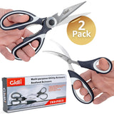 Kitchen Shears by Gidli - Lifetime Replacement Warranty - Includes Seafood Scissors As a Bonus - Heavy Duty Utility Stainless Steel All Purpose Ultra Sharp Scissors for Food - Cooking Shears Gidli