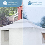 Gazebo Accessories 12' x 16' Universal Winter Gazebo Cover for Hardtop Gazebos,Enclosed Cover with Sidewalls and Mesh Windows Waterproof (White) by domi outdoor living domi outdoor living