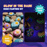 Rock Painting Kit - Glow in The Dark, 60+ Pcs Arts and Crafts Rock Painting kit for Kids 6-12, Art Supplies with Glow & Standard Paints, Outdoor Toys for Boys & Girls Birthday & Easter Gifts WoodArtSupply