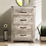 NEDYO Farmhouse 4 Drawer Dresser, Wood Rustic Tall Chest of Drawers, Wooden Dresser Storage Organizer Cabinet for Bedroom Living Room Hallway and Entryway. Light Rustic Oak NEDYO