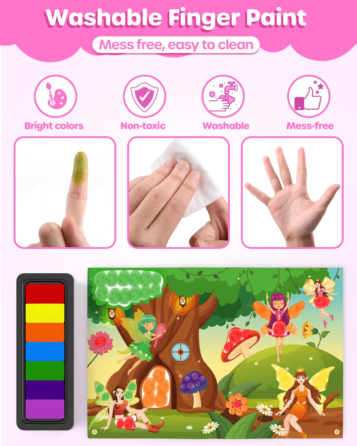 D-FantiX My Storybook Art Kit & Dot Art Sticker Book Kits with Ink Pad D-FantiX