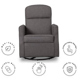 Delta Children Blair Slim Nursery Glider Swivel Rocker Chair, Charcoal Delta Children