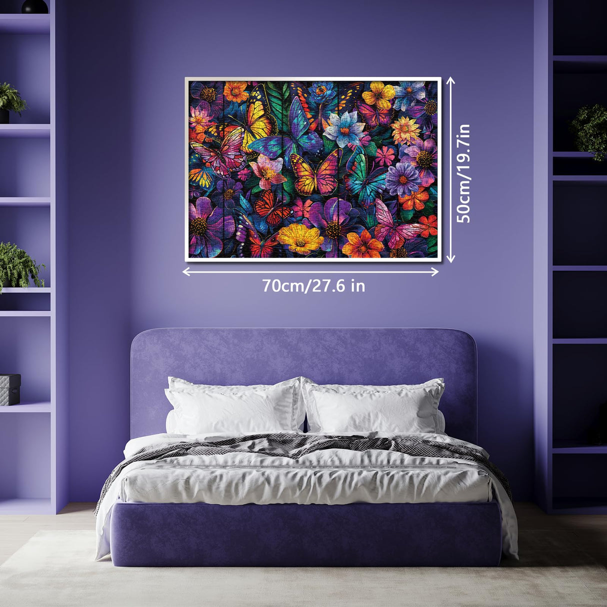 Flower Butterfly Puzzle for Adults 1000 Pieces, Spring Garden Plant Jigsaw Puzzles, Colorful Nature Floral Puzzles BBOLDIN