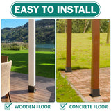 Kinchoix 4pc Pergola Post Base Heavy Duty Wood Post Support Kit for 4"x 4" (Actual 3.5 X 3.5 inch) DIY Wood Lumber Pergola Gazebo Deck Railing kit Hardware Kinchoix