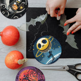8 Pcs Halloween Diamond Painting Coasters Kits for Adults Beginners, DIY Horror Skull Diamond Art Coasters with Holder, Full Drill Rhinestone Painting Coaster Kits for Supplies Gifts 4X4 Inch. MBNTJHT