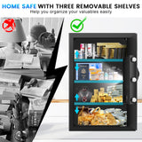 5.0 Cuft Fireproof Safe for Home Use, Digital Home Safes with Programmable Keypad, Spare Keys and Alarm System, Security Safes Box Fireproof Waterproof, Anti-Theft Fire Safe Box for Home Office Bukumo