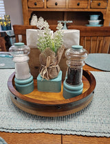 12 Inch Acacia Wood Lazy Susan Turntable for Table, Kitchen Turntable Organizer, 360 Degree Decorative Turntable for Countertop Cabinet or Centerpieces GOVOKOI