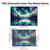 Lxmsja Northern Lights Diamond Art Kits for Adults, Aurora Diamond Painting Kits for Beginners, 5D DIY Full Drill Gem Art Crafts for Adults, Home Wall Decor 16x12 inch Lxmsja