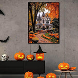 Halloween Paint by Numbers Kits for Adults - Painting by Numbers Kit Landscape, Fall Adults Paint by Number Kits on Canvas Without Frame Oil Painting Acrylic Paints for Home Wall Decor 16X20 inch ajepon