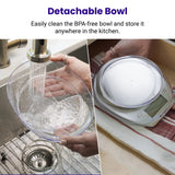 Etekcity 0.1g Food Kitchen Scale, Bowl, Digital Grams and Ounces for Weight Loss, Dieting, Baking, Cooking, and Meal Prep, 11lb/5kg, Stainless Steel Silver Etekcity