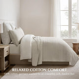 EVERGRACEHOME 100% Cotton Modern Lines Quilt Set King Size, Pre-Washed Soft Striped Coverlet Bedspread, 3 Piece Lightweight Bedding Set for All Season, with 2 Pillow Shams, Birch EVERGRACEHOME