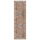 Lahome Oriental Hallway Runner Rug, 2.5x8 Kitchen Runner Non Slip Ultra-Thin, Soft Washable Hallway Rug Distressed Non Shedding Long Carpet for Entryway ‎Laundry Room Bathroom, Peach/Orange Lahome