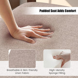 GOFLAME Wooden Dining Chairs Set of 4, Farmhouse Kitchen Side Chairs with Padded Seat & Ergonomic Backrest, Upholstered Dinnete Chairs with Rubber Wood Frame for Dining Room, Restaurant GOFLAME