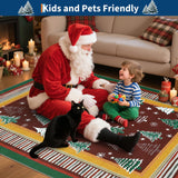 GarveeHome 2.5x8 Christmas Rug Runners for Hallways Non Slip,Christmas Tree Print Kitchen Rugs Washable Area Rug for Entryway, Low Pile Soft Red Holiday Decor Carpet for Bedroom Laundry Room GarveeHome