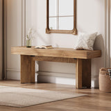 Tribesigns 47" Wooden Entryway Bench, Farmhouse Indoor End of Bed Bench, Long Table Benches Seat for Bedroom, Hallway, Foyer, End of Bed (Rustic Brown) Tribesigns