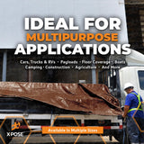 20' x 40' Brown/White Ultra Heavy Duty Tarp - 20 Mil Tarps Heavy Duty Waterproof 20x40 - Extra Large Outdoor Tarp, Waterproof Tarp Cover for Rain Camping, Tent Tarp, UV Protection, Reinforced Corners Xpose Safety