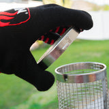 Blazin' Grill Rolling Grill Basket | Rolling Grilling Baskets for Outdoor Grilling 2 Pcs | Barbecue Grill Set with BBQ Gloves | Portable Camping Net Rack Perfect for Vegetables, Seafood & Meat | BLAZIN' GRILL