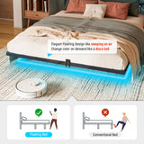 Domus Homeware Floating Queen Size Platform Bed Frame with LED Lights & Charging Station - Includes Powered Screwdriver for Assembly, Mattress Fasteners & Corner Pads, Hardened Steel Domus Homeware