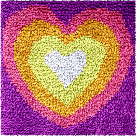 Numptain Latch Hook Kits for Kids,DIY Rug Crafts Love Rainbow Pattern Color Printed Canvas,Latch Hook Kits for Beginners Handmade Needlework Crafts Home Decoration,12"x12" NT1 Numptain