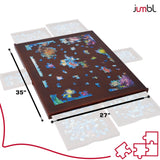 Jumbl 1500-Piece Puzzle Board w/Cover | 27” x 35” Jigsaw Puzzle Table w/ 6 Removable Storage & Sorting Drawers | Smooth Plateau Fiberboard Work Surface & Reinforced Hardwood | for Games & Puzzles Jumbl