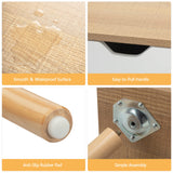 JAXPETY Set of 2 Modern Wood Nightstand, Bedside Table with Drawer, Night Stand, End Table with Solid Wood Legs for Bedroom Home, Brown JAXPETY