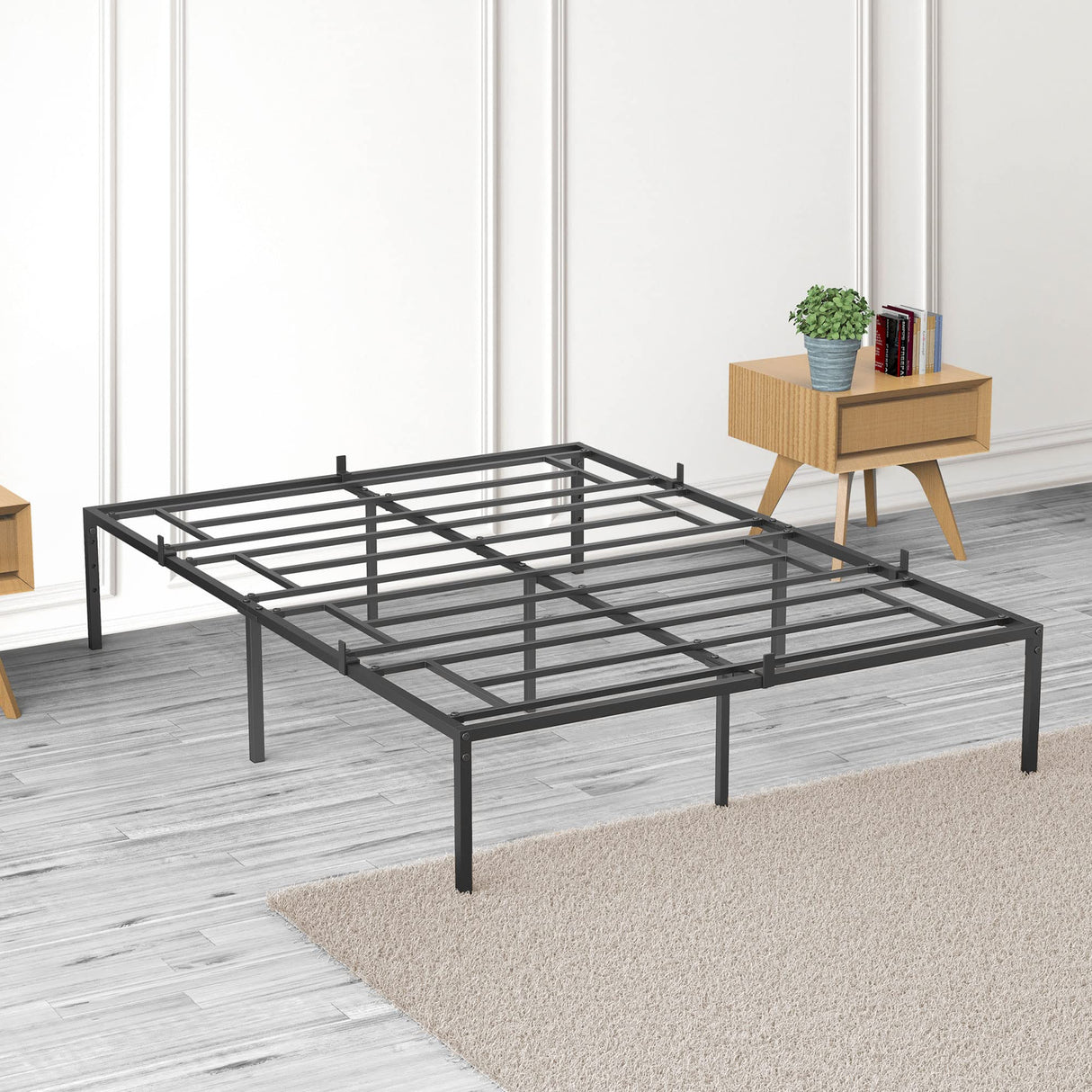 IDEALHOUSE Full Bed Frame with Storage 14 Inch Metal Platform Bed Frame with Steel Slat Support No Box Spring Needed,Mattress Foundation,Easy to Assemble… IDEALHOUSE