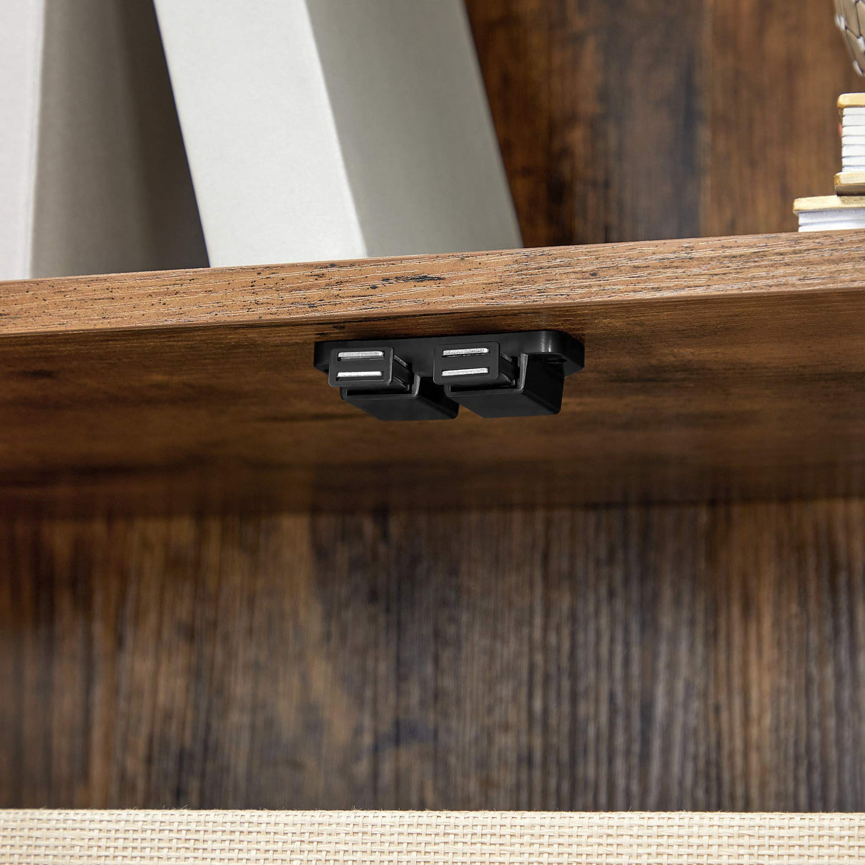 VASAGLE Bookcase, 2-Tier Retro Bookshelf with Doors, Storage Cabinet for Books, Photos, Decorations in Living Room, Office, Study, Mid-Century Style, Rustic Brown ULBC09BX VASAGLE