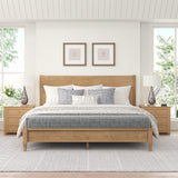 Cozyman Solid Oak King Platform Bed Frame with Headboard – No Box Spring Needed, 800lb Capacity, Easy Assembly, Dark Oak Finish Cozyman