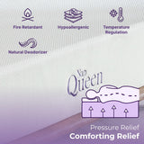 NapQueen 12 Inch Twin Size Mattress, Bamboo Charcoal Memory Foam Mattress, Bed in a Box, White NapQueen